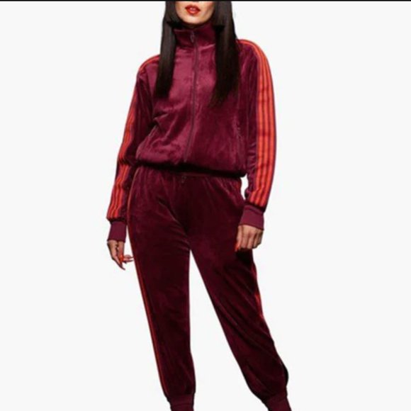 Ivy Park Chery Wood Velour V-Day Track Suite Jacket and Pant Set Gently used 2X - Picture 3 of 14